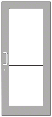 CRL-U.S. Aluminum DC51811 Clear Anodized Custom Single Series 550 Wide Stile Geared Hinge Entrance Door for Surface Mount Door Closer