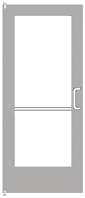 CRL-U.S. Aluminum DE52211R136 Clear Anodized 550 Series Wide Stile Inactive Leaf of Pair 3'0 x 7'0 Offset Hung with Pivots for Surf Mount Closer Complete Door Standard Lock and 9-1/2" Bottom Rail for 1/4" Glass with Standard MS Lock and Bottom Rail