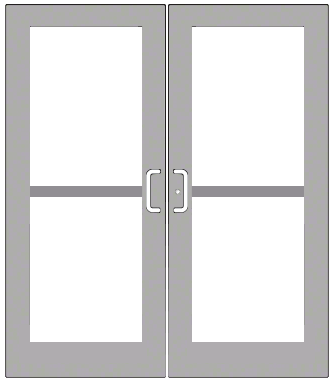 CRL-U.S. Aluminum DZ52811 Clear Anodized Custom Pair Series 550 Wide Stile Geared Hinge Entrance Doors For Panics and Surface Mount Door Closers