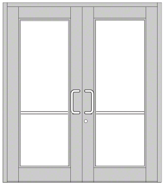 CRL-U.S. Aluminum DC92811 Clear Anodized Custom Series 850 Durafront Wide Stile Geared Hinge Entrance Doors for Surface Mount Door Closers Pair