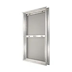 CRL BAP2840BS Satin Anodized 22-3/4" x 30-1/8" Bel-Air "Plaza" Combination Door Unit With Obscure Tempered Glass and Mill Frame for 1-3/4" 2-8 Slab Door