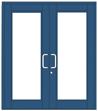 CRL-U.S. Aluminum DC92871 Custom KYNAR Paint Custom Series 850 Durafront Wide Stile Geared Hinge Entrance Doors for Surface Mount Door Closers Pair