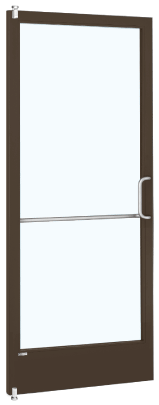 CRL-U.S. Aluminum HE22222R136 Class I Bronze Black Anodized 250 Series Narrow Stile Inactive Leaf of Pair 3'0 x 7'0 Offset Hung with Pivots for Surf Mount Closer Complete Door/Std. MS Lock, 7-1/2" Standard Bottom Rail