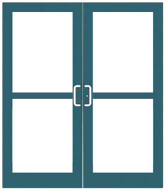 CRL-U.S. Aluminum DZ42771 Custom KYNAR Paint Custom Pair Series 400 Medium Stile Center Pivot Entrance Doors For Panics and Overhead Concealed Door Closers