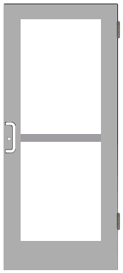 CRL-U.S. Aluminum SZ61511 Clear Anodized Class 1 StormFront Series Custom Single Butt Hinge Entrance Door For Panic and Surface Mount Door Closer