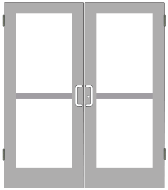 CRL-U.S. Aluminum SZ62511 Clear Anodized Class 1 StormFront Series Custom Pair Butt Hinge Entrance Doors for Panics and Surface Mount Door Closers