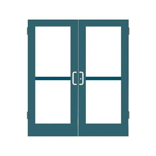 Custom KYNAR Paint StormFront Series Custom Pair Butt Hinge Entrance Doors for Panics and Surface Mount Door Closers