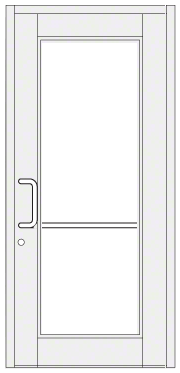 CRL-U.S. Aluminum DC91852 White KYNAR Paint Custom Single Series 850 Durafront Wide Stile Geared Hinge Entrance Door for Surface Mount Door Closer