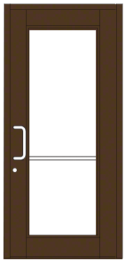 CRL-U.S. Aluminum DC91822 Bronze Black Anodized Custom Single Series 850 Durafront Wide Stile Geared Hinge Entrance Door for Surface Mount Door Closer