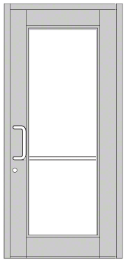 CRL-U.S. Aluminum DC91811 Clear Anodized Custom Single Series 850 Durafront Wide Stile Geared Hinge Entrance Door for Surface Mount Door Closer