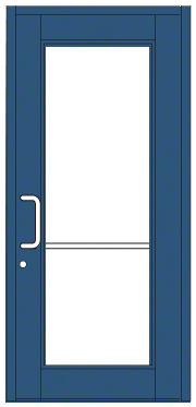 CRL-U.S. Aluminum DC91871 Custom KYNAR Paint Custom Single Series 850 Durafront Wide Stile Geared Hinge Entrance Door for Surface Mount Door Closer