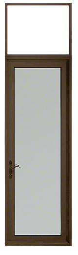 CRL TND91222L0 Custom Series 900 Class I Bronze Black Anodized Hinge Left Swing Out Single Terrace Door with Transom Frame, 3-3/4" Bottom Rail, and Standard Threshold
