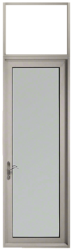 CRL TND91211L0 Custom Clear Anodized Series 900 Hinge Left Swing Out Single Terrace Door with Transom Frame, 3-3/4" Bottom Rail, and Standard Threshold