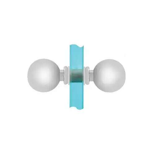 Satin Chrome Ball Style Back-to-Back Knobs Satin Chrome Ball Style Back-to-Back Knobs