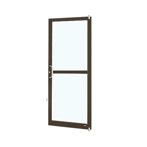 Bronze Black Anodized 250 Series Narrow Stile Active Leaf of Pair 3'0 x 7'0 Offset Hung with Pivots for Surf Mount Closer Complete Panic Door for 1" Glass with Standard MS Lock and Bottom Rail Bronze Black Anodized 250 Series Narrow Stile Active Leaf of Pair 3'0 x 7'0 Offset Hung with Pivots for Surf Mount Closer Complete Panic Door for 1" Glass with Standard MS Lock and Bottom Rail