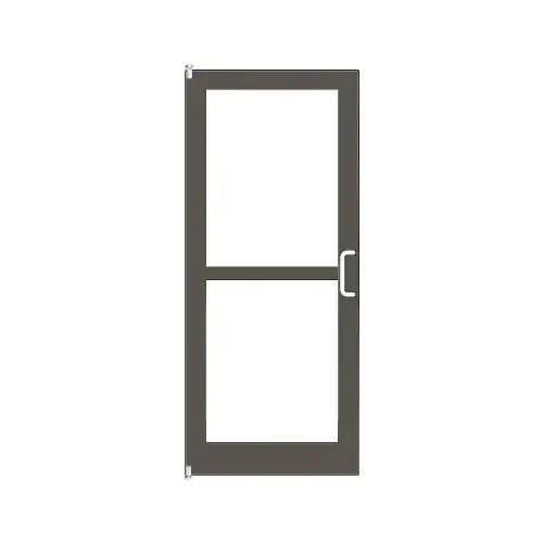 Bronze Black Anodized 400 Series Medium Stile Inactive Leaf of Pair 3'0 x 7'0 Offset Hung with Pivots for Surf Mount Closer Complete Panic Door for 1" Glass with Standard MS Lock and Bottom Rail Bronze Black Anodized 400 Series Medium Stile Inactive Leaf of Pair 3'0 x 7'0 Offset Hung with Pivots for Surf Mount Closer Complete Panic Door for 1" Glass with Standard MS Lock and Bottom Rail