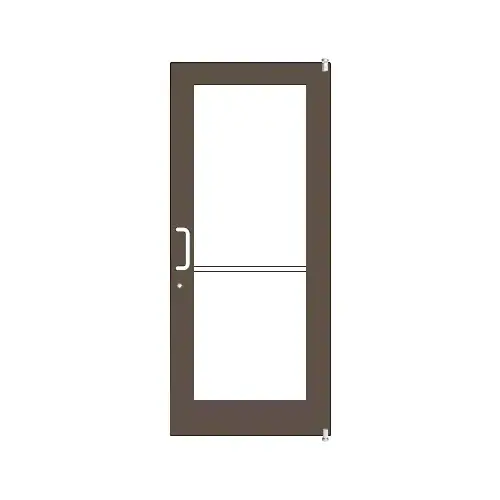 Bronze Black Anodized 550 Series Wide Stile (RHR) HRSO Single 3'0 x 7'0 Offset Hung with Pivots for Surf Mount Closer Complete Door for 1" Glass with Standard MS Lock and Bottom Rail Bronze Black Anodized 550 Series Wide Stile (RHR) HRSO Single 3'0 x 7'0 Offset Hung with Pivots for Surf Mount Closer Complete Door for 1" Glass with Standard MS Lock and Bottom Rail
