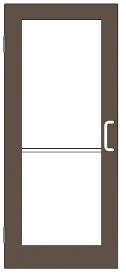 CRL-U.S. Aluminum 1DC52522R136 Bronze Black Anodized 550 Series Wide Stile Inactive Leaf of Pair 3'0 x 7'0 Offset Hung with Butt Hinges for Surf Mount Closer Complete Door for 1" Glass with Standard MS Lock and Bottom Rail