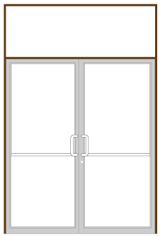 CRL-U.S. Aluminum TB92122 Dark Bronze/Black Anodized Class 1 Thermally Improved Transom Frame for a Pair of Doors Prepped for Offset Pivots and Overhead Concealed Door Closer