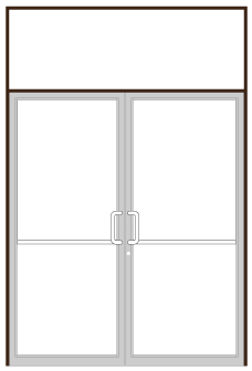 CRL-U.S. Aluminum TB92222 Dark Bronze/Black Anodized Class 1 Thermally Improved Transom Frame for a Pair of Doors Prepped for Offset Pivots for Surface Mount Door Closer