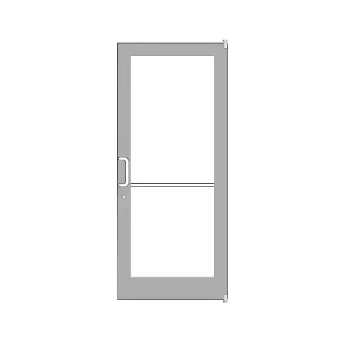 Clear Anodized 400 Series Medium Stile (RHR) HRSO Single 3'0 x 7'0 Offset Hung with Pivots for Surf Mount Closer Complete Door for 1" Glass with Standard MS Lock and Bottom Rail Clear Anodized 400 Series Medium Stile (RHR) HRSO Single 3'0 x 7'0 Offset Hung with Pivots for Surf Mount Closer Complete Door for 1" Glass with Standard MS Lock and Bottom Rail