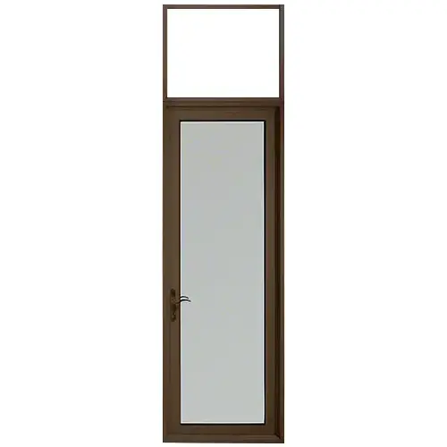 Custom Series 925 Class I Bronze Black Anodized Hinged Left Swing Out Patio Single Door with Transom Frame, 10" Bottom Rail, and Low Profile Threshold Custom Series 925 Class I Bronze Black Anodized Hinged Left Swing Out Patio Single Door with Transom Frame, 10" Bottom Rail, and Low Profile Threshold