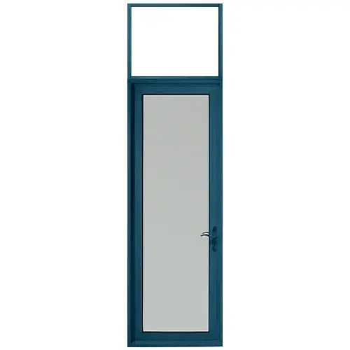 Custom Series 900 Custom KYNAR Paint Hinged Right Swing Out Terrace Door Single Door with Transom Frame, 10" Bottom Rail, and Low Profile Threshold