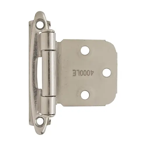 Variable Overlay Self Closing Face Mount Cabinet Hinge Satin Nickel Finish - Pair Variable Overlay Self Closing Face Mount Cabinet Hinge Satin Nickel Finish - Pair