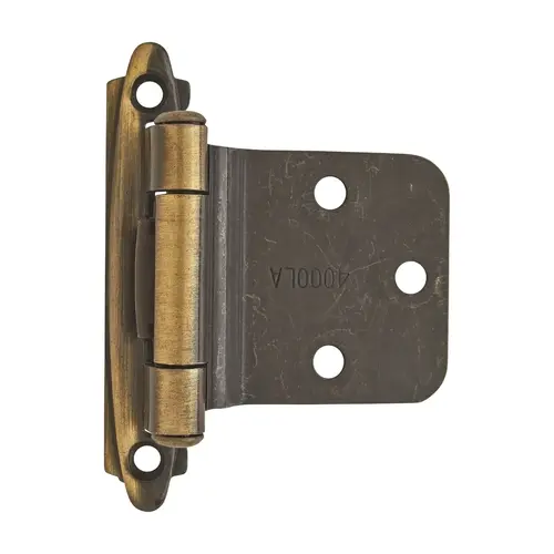 Variable Overlay Self Closing Face Mount Cabinet Hinge Antique Brass Finish - Pair Variable Overlay Self Closing Face Mount Cabinet Hinge Antique Brass Finish - Pair