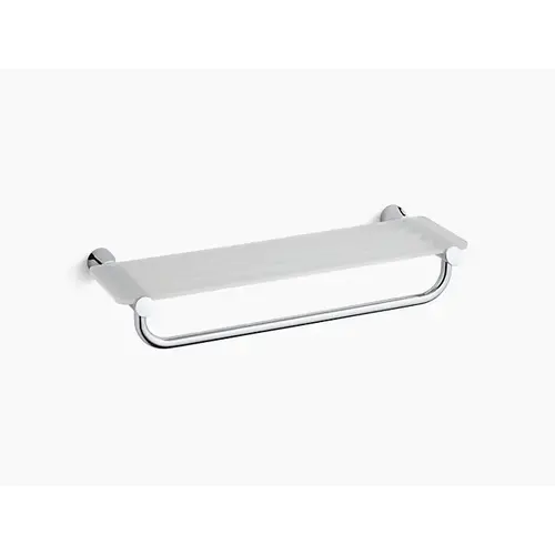 Toobi Hotelier Bathroom Towel Holder with Shelf Polished Chrome 24 Inches Wall mount