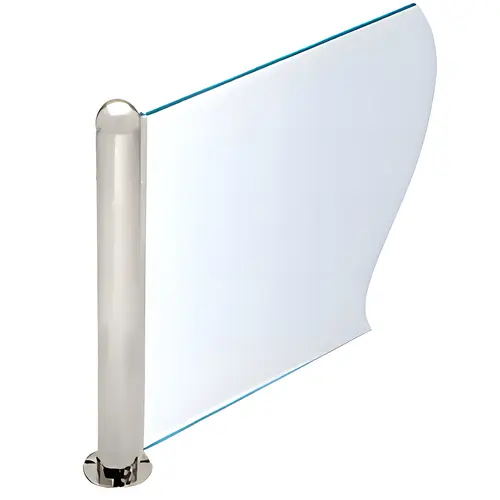 Brushed Stainless 18" Round PP09 Elegant Series Counter/Partition Corner Post Brushed Stainless 18" Round PP09 Elegant Series Counter/Partition Corner Post