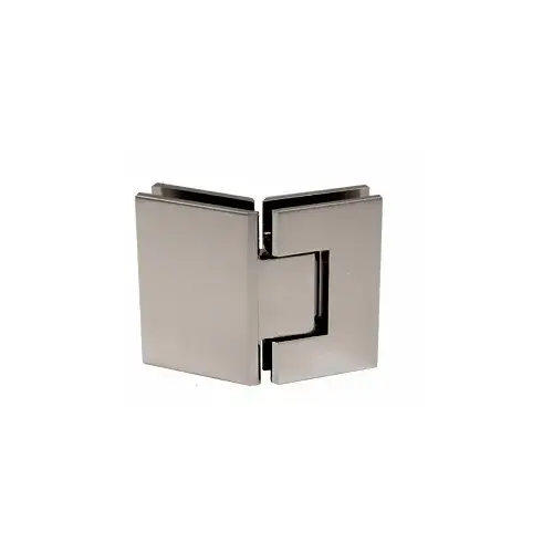 Brushed Nickel Geneva 345 Series Adjustable 135 Degree Glass-to-Glass Hinge Brushed Nickel Geneva 345 Series Adjustable 135 Degree Glass-to-Glass Hinge
