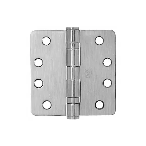 Satin Chrome 4" x 4" Commercial Bearing Hinge - 1/4" Radius Satin Chrome 4" x 4" Commercial Bearing Hinge - 1/4" Radius