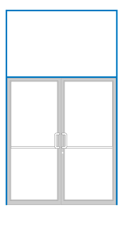 CRL-U.S. Aluminum 0B6251172 Clear Anodized Open Back Transom Double Door Frame Prepped for Pair DH009 Butt Hinges Using Flush Bolts