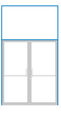 CRL-U.S. Aluminum 0B9251172 Clear Anodized Class 1 2" x 4-1/2" Open Back Transom Frame for Pair Doors Prepped for Pair Butt Hinges Using Flush Bolts and Surface Mount Closers