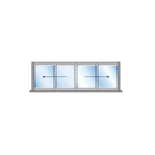S55 Monterey 2+2 Bi-Fold Bi-Part Interior Swing with Raised Sill Satin Anodized