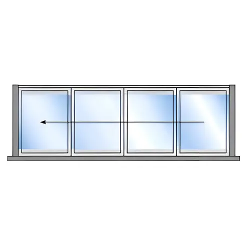 Black Powder Coat S55 Monterey Bi-Fold 4 Panel Left Hand Interior Swing with Flush Sill Black Powder Coat S55 Monterey Bi-Fold 4 Panel Left Hand Interior Swing with Flush Sill