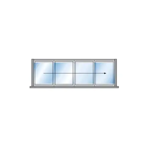 S55 Monterey Bi-Fold 4 Panel Right Hand Exterior Swing with Flush Sill White Powder Coat S55 Monterey Bi-Fold 4 Panel Right Hand Exterior Swing with Flush Sill White Powder Coat