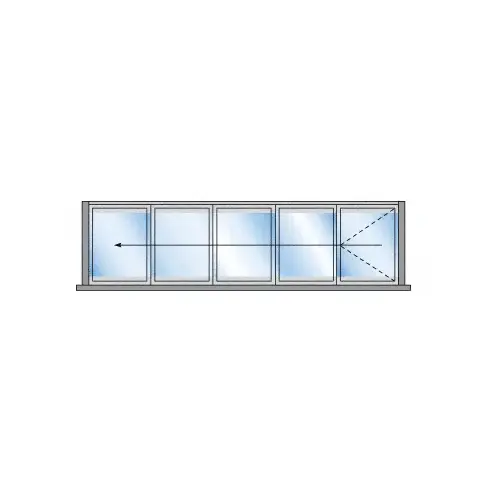 Bronze Anodized S55 Monterey Bi-Fold 5 Panel Left Hand Interior Swing with Raised Sill Bronze Anodized S55 Monterey Bi-Fold 5 Panel Left Hand Interior Swing with Raised Sill