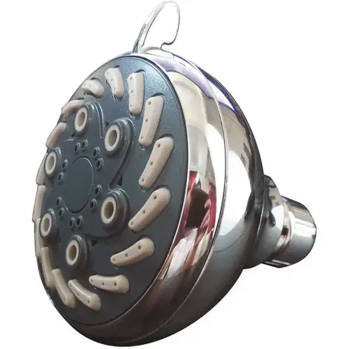 6-Spray 3.5 in. Single Wall Mount Fixed Adjustable Shower Head in Chrome