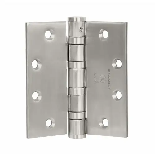 4-1/2" x 4-1/2" Square Corner Non Ferrous Heavy Weight 5 Knuckle Ball Bearing Hinge Non Removable Pin # 61814 Satin Stainless Steel Finish 4-1/2" x 4-1/2" Square Corner Non Ferrous Heavy Weight 5 Knuckle Ball Bearing Hinge Non Removable Pin # 61814 Satin Stainless Steel Finish