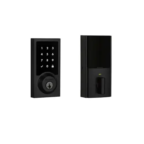 Premis Contemporary Touchscreen Smart Lock with SmartKey with RCAL Latch and RCS Strike Iron Black Finish Premis Contemporary Touchscreen Smart Lock with SmartKey with RCAL Latch and RCS Strike Iron Black Finish