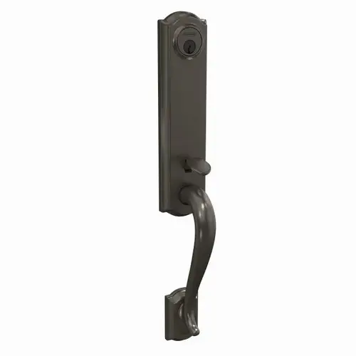 Custom 3/4 Trim Camelot Exterior Active Handleset Only with C Keyway Black Stainless Finish Custom 3/4 Trim Camelot Exterior Active Handleset Only with C Keyway Black Stainless Finish