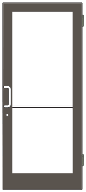 CRL-U.S. Aluminum 1DC42522LA36 Bronze Black Anodized 400 Series Medium Stile Active Leaf of Pair 3'0 x 7'0 Offset Hung with Butt Hinges for Surf Mount Closer Complete Door for 1" Glass and Standard MS Lock and Bottom Rail