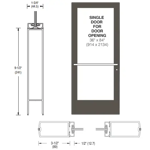 White KYNAR Paint 400 Series Medium Stile (LHR) HLSO Single 3'0 x 7'0 Center Hung for OHCC w/Standard Push Bars Complete ADA Door(s) with Lock Indicator, Cyl Guard White KYNAR Paint 400 Series Medium Stile (LHR) HLSO Single 3'0 x 7'0 Center Hung for OHCC w/Standard Push Bars Complete ADA Door(s) with Lock Indicator, Cyl Guard