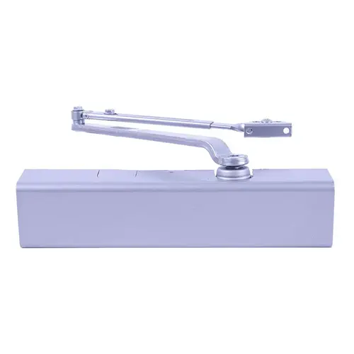 Standard Arm Tri Pack Adjustable 1-6 Surface Mounted Door Closer with Full Plastic Cover Aluminum Finish