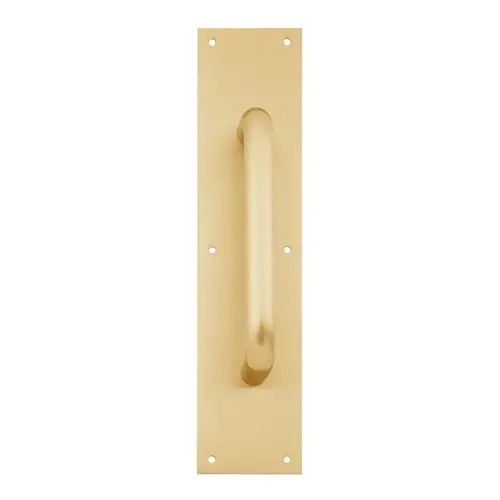 8" Straight Pull 3/4" Round with 4" x 16" Plate Bright Brass Finish 8" Straight Pull 3/4" Round with 4" x 16" Plate Bright Brass Finish