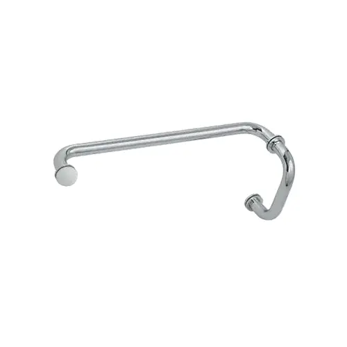 Satin Chrome 6" Pull Handle and 12" Towel Bar BM Series Combination With Metal Washers Satin Chrome 6" Pull Handle and 12" Towel Bar BM Series Combination With Metal Washers