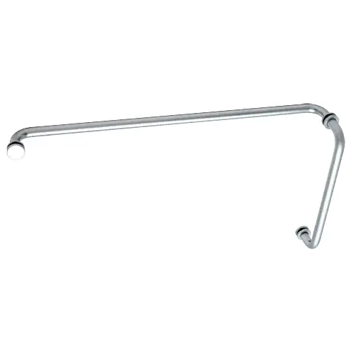Satin Chrome 12" Pull Handle and 24" Towel Bar BM Series Combination With Metal Washers Satin Chrome 12" Pull Handle and 24" Towel Bar BM Series Combination With Metal Washers