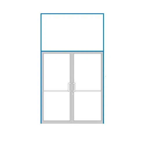 Clear Anodized Class 1 Transom Double Door Frame for Doors with Continuous Gear Hinge and Surface Mount Closers